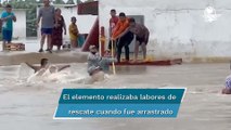 Corriente de agua arrastra a elemento de la Guardia Nacional