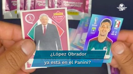 Compró sobres de estampas del Mundial en Tepito y le sale ¡¡¡AMLO y Karely Ruiz!!!