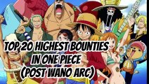 Top 20 Highest Bounties In One Piece (Post Wano Arc)