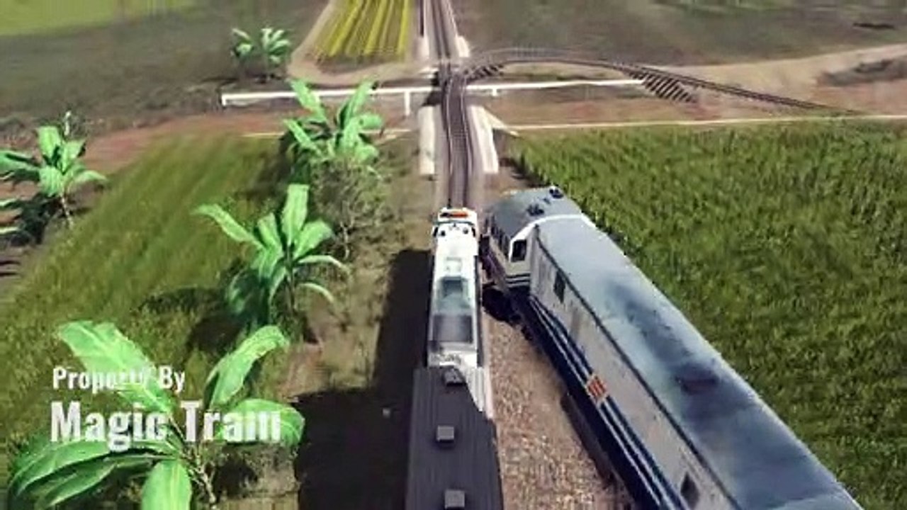 Railroad Journey Flying Train Simulator 2019 | Flying Train around over the bridge, swooping, swerving