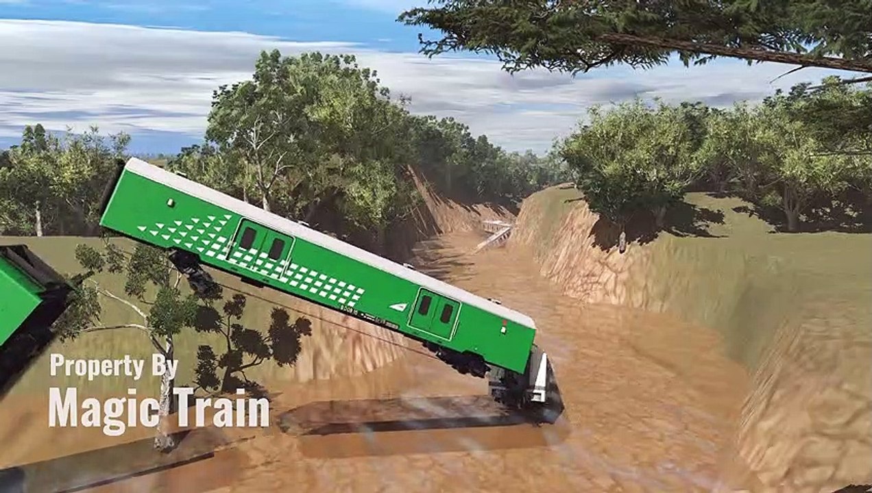 Railroad Journey Flying Train Simulator 2019 | Flying train travel, zigzag diving swimming in water