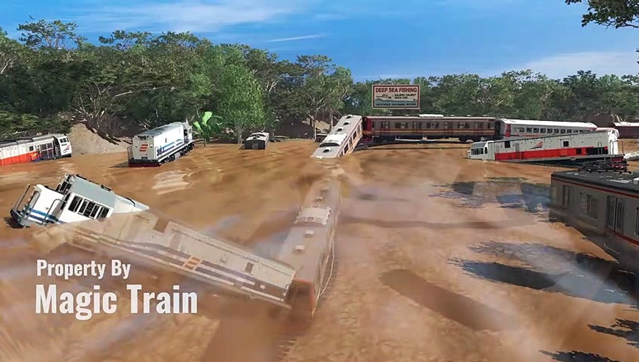 Railroad Journey Flying Train Simulator 2019 |  Swerving,Diving On The River,  Flying Train,Trainz Railroad Simulator 2019