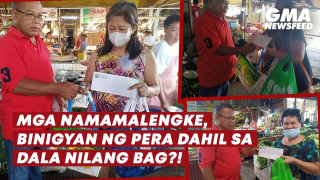 Mga namamalengke, binigyan ng pera dahil sa dala nilang bag?! | GMA News Feed