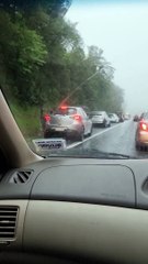 Big Pothole Flattens a Ton of Car Tires on State Highway