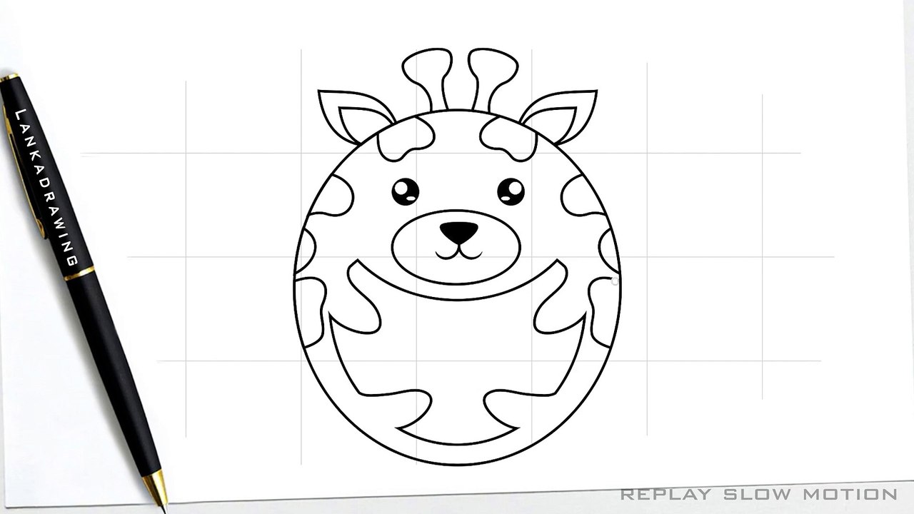 easy way to draw cute giraffe from circle