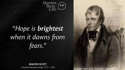 Walter Scott's Quotes which are better known in youth to not to Regret in Old Age