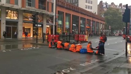 Video herunterladen: Los activistas responsables de lanzar tomate contra 'Los girasoles', actúan contra los almacenes Harrods