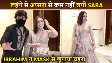 Sara Looks Like An Angel In A Gorgeous Lehenga, Ibrahim Refuses To Take off Mask Diwali Bash 2022