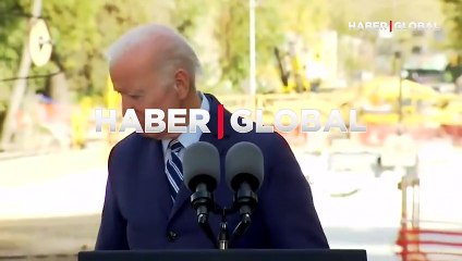Joe Biden'dan şok hareket! Konuşması bittikten sonra arkasına döndü ve...