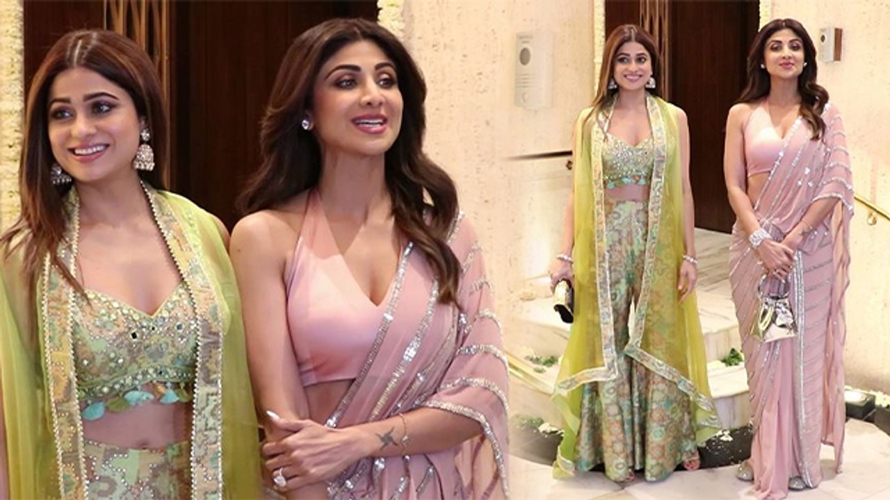 Shilpa Shetty Shamita Shetty Manish Malhotra Diwali Party Look Viral|Boldsky*Entertainment
