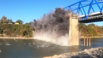 Huge blast rocks camera as 91-year-old bridge demolished in Kentucky