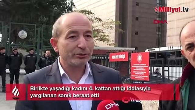 Birlikte yaşadığı kadını 4. kattan attığı iddiasıyla yargılanan sanık beraat etti