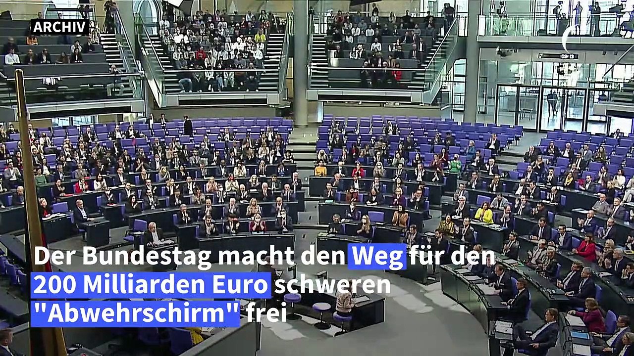 Bundestag macht Weg frei für 200 Milliarden Euro schweren 'Abwehrschirm'