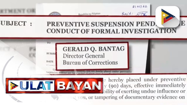 Hepe ng Bureau of Corrections, pansamantalang sinuspinde ng DOJ