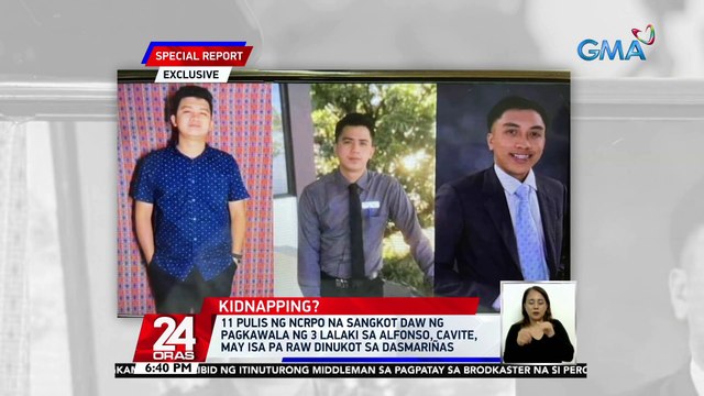 11 pulis ng NCRPO na sangkot daw ng pagkawala ng 3 lalaki sa Alfonso, Cavite, may isa pa raw dinukot sa Dasmariñas | 24 Oras