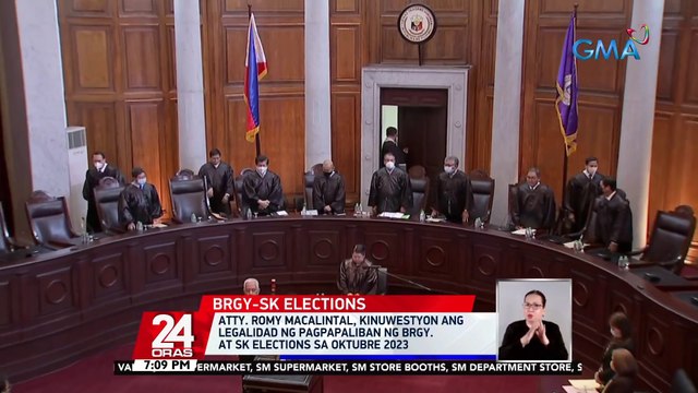 Atty. Romy macalintal, kinuwestyon ang legalidad ng pagpapaliban ng Brgy. at SK Elections sa Oktubre 2023 | 24 Oras
