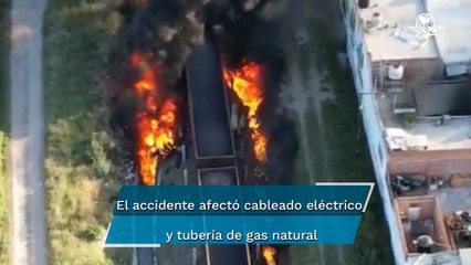 Niega Pemex que pipa que chocó contra un tren en Aguascalientes sea de su propiedad