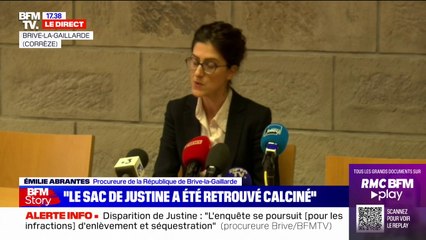 Disparition de Justine à Brive: "La garde à vue du mis en cause a été prolongée pour 24h", annonce la procureure