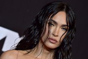 Megan Fox Paired Her New Copper Hair With a Sky-High Slit Dress for Date Night