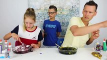 PAUSE SLIME CHALLENGE with Our DAD!!!