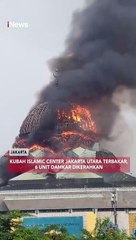 Kebakaran hebat melanda masjid Jakarta Islamic Center di Koja Jakarta Utara.