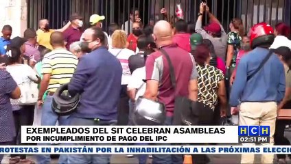 Exempleados de INSEP en protesta exigiendo cumplimiento de derechos ganados