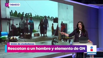 VIDEO: Rescatan a guardia nacional a punto de ahogarse