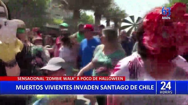 Locura por Zombie Walk en Chile: Cientos de disfrazados invaden las calles de Santiago