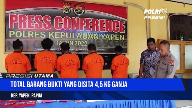 Total 4,5 Kg Ganja Polres Yapen Ringkus 5 Tersangka Pengedar Ganja
