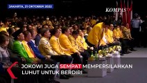 Saat Jokowi Kaget Lihat Luhut Pakai Jas Kuning di HUT Golkar: Biasanya Pakai Batik