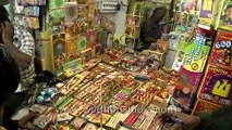 Crowded firecracker shops in Delhi on Diwali