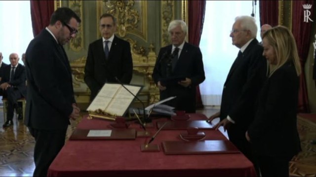 Il giuramento di Matteo Salvini, ministro delle Infrastrutture