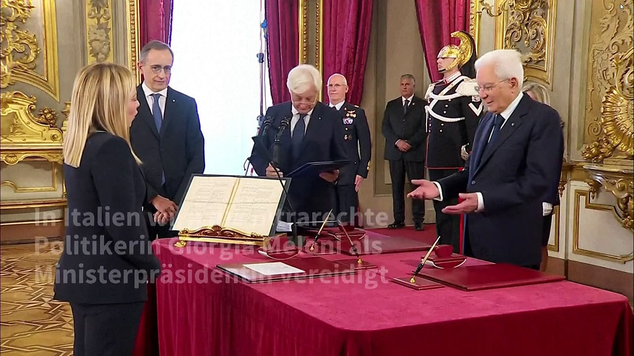 Italien: Ultrarechte Meloni als Ministerpräsidentin vereidigt