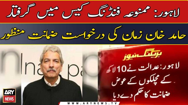 PTI's Hamid Zaman bail application approved in Prohibited funding case