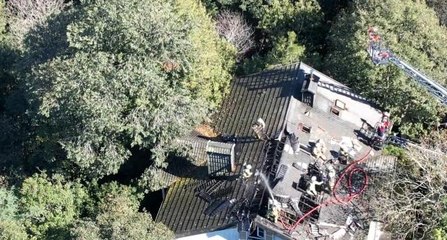 Boğaziçi Üniversitesi'nde yangın: Söndürme çalışmaları dron ile görüntülendi