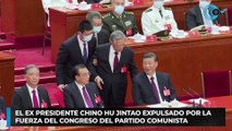 El ex presidente chino Hu Jintao expulsado por la fuerza del Congreso del Partido Comunista