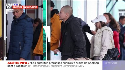 Download Video: Guerre en Ukraine: à Kherson, les habitants prorusses se font évacuer vers la Russie