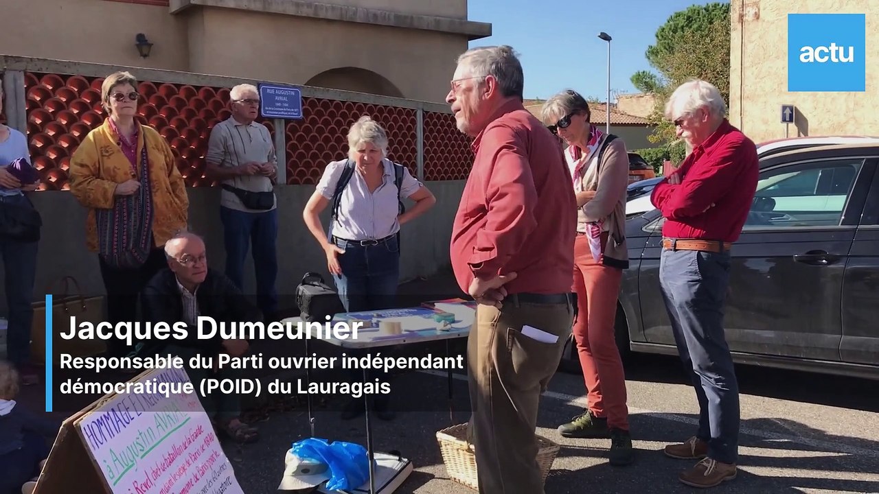 Une fausse plaque de rue au nom d'Augustin Avrial à Revel
