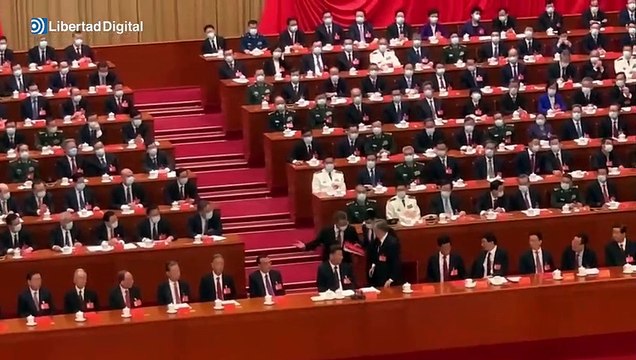 Purga pública del expresidente Hu Jintao expulsado a la fuerza del Congreso del Partido Comunista