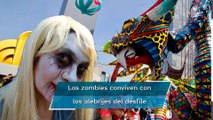 Entre fantasía y “muertos vivientes”, Marcha zombie y Desfile de alebrijes invaden el Centro Histór