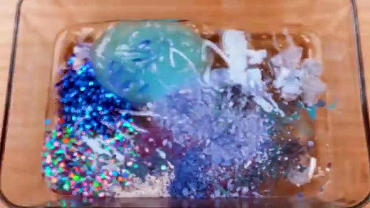 BT21 RED vs BLUE w CLAY★Mixing Makeup Eyeshadow Glitter into SLIME★ASMR★Satisfying Slime Video#077