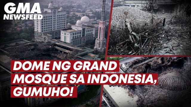 Dome ng grand mosque sa Indonesia, gumuho! | GMA News Feed