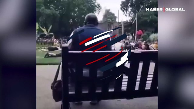 Tek başına şarkı söyleyen adama tüm park böyle eşlik etti