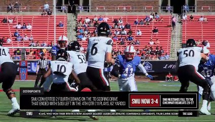 SMU Falls To Cincinnati 29-27 In American Athletic Conference Play