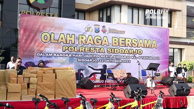 Polresta Sidoarjo Peringati Hari Jadi Ke-6, Gelar Baksos Dan Olahraga Bersama