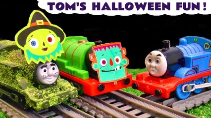 Halloween Fun Story With Thomas And Friends Trains, Tom Moss The Prank Engine And The Funlings