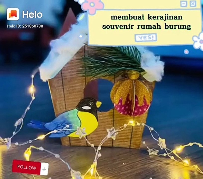 Membuat kerajinan  rumah burung