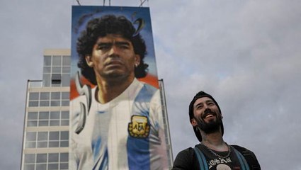 Artist creates 40-metre-high mural of football legend Diego Maradona