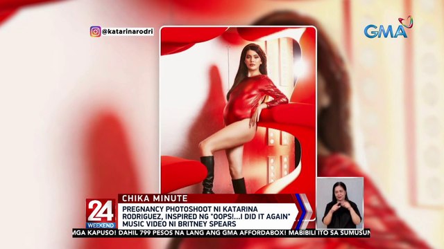 Pregnancy photoshoot ni Katarina rodriguez, inspired ng Oops!...I Did It Again music video ni Britney Spears | 24 Oras Weekend