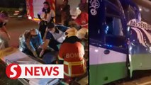 15 injured in bus crash in KK